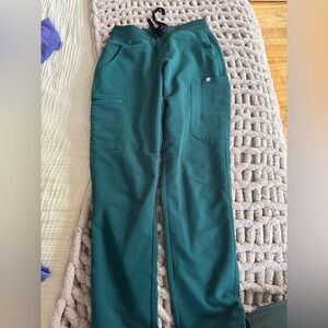 Dark green figs scrub pants
